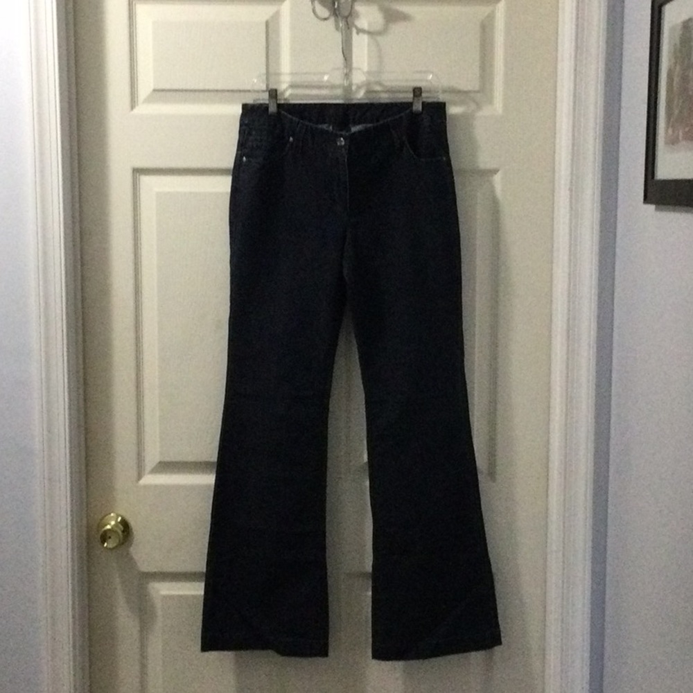 Attention blue denim dress jeans flare leg